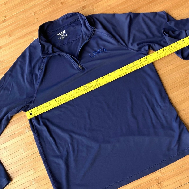 Rhone Session 1/4 Zip Performance Pullover Golf LPGA Logo Mens Medium M Blue gallery