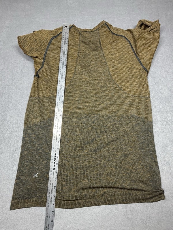 Lululemon Metal Vent Shirt Mens Large Brown Black Long Sleeve Activewear Heather gallery