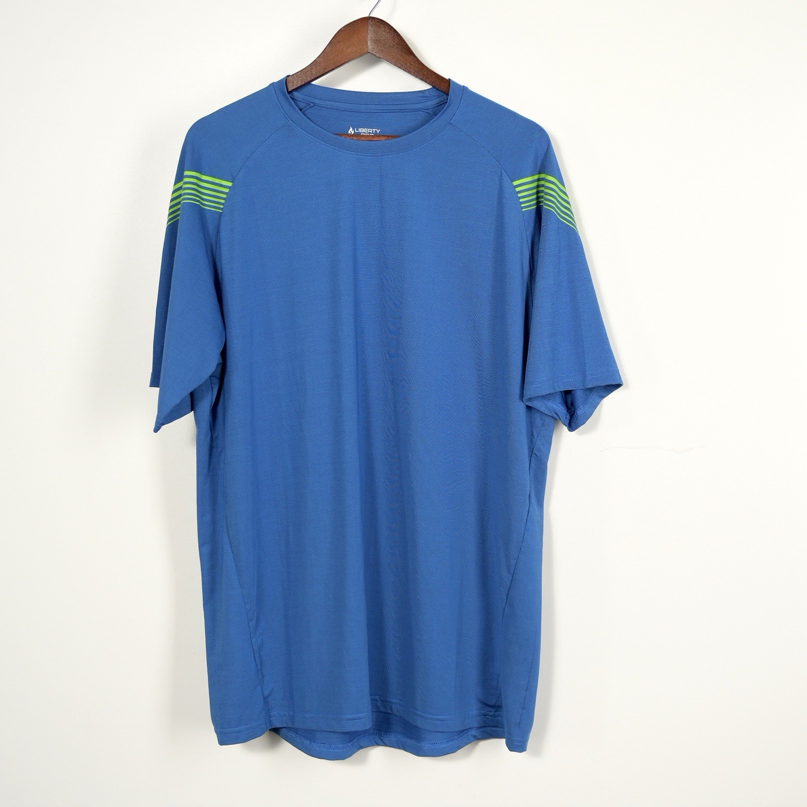 Liberty Pro Men’s XL Bright Blue & Green Short Sleeve Jersey Knit Athletic Tee gallery