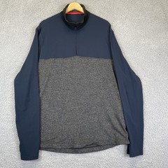 Lululemon Sprint Zip Running Pullover Men’s Large Navy Gray Performance Workout