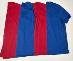 Set of 4 – TEK GEAR Dry Tek Men’s M Red/Blue Short Sleeve Solid T-Shirt Poly