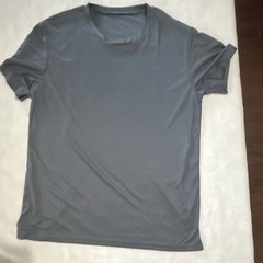 Men’s Activewear Crew Neck Polyester Stretch Pullover T-Shirt Solid Gray L