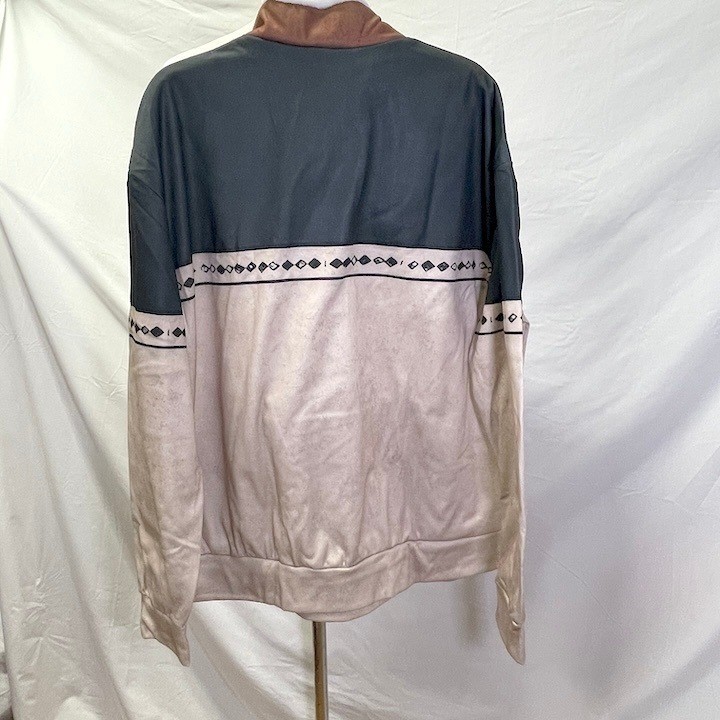 Black & Tan Fleece Lined Western Aztec Themed Half Zip Pullover Men's 3XL gallery