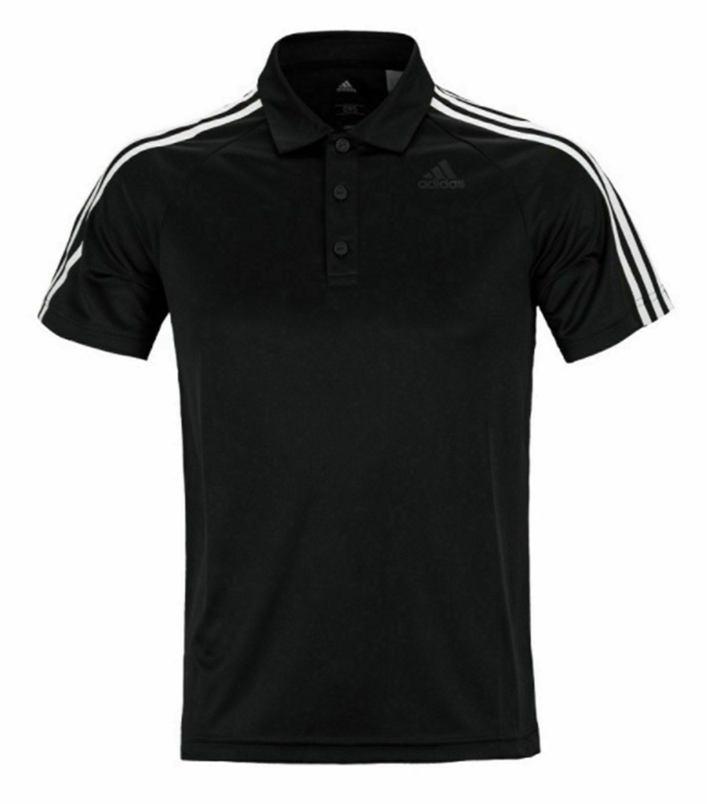 ADIDAS ClimaLite+ D2M 3S POLO Shirt - Men's M Medium (Black/White) NWT gallery