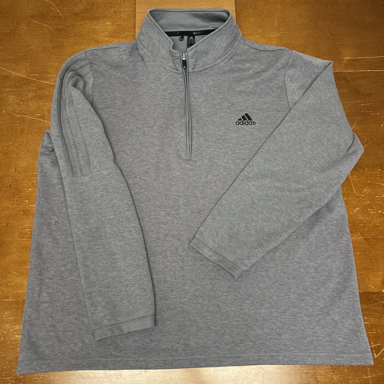 Adidas Sweater Mens XL Gray Long Sleeve 1/4 Zip Pullover Primegreen Golf gallery