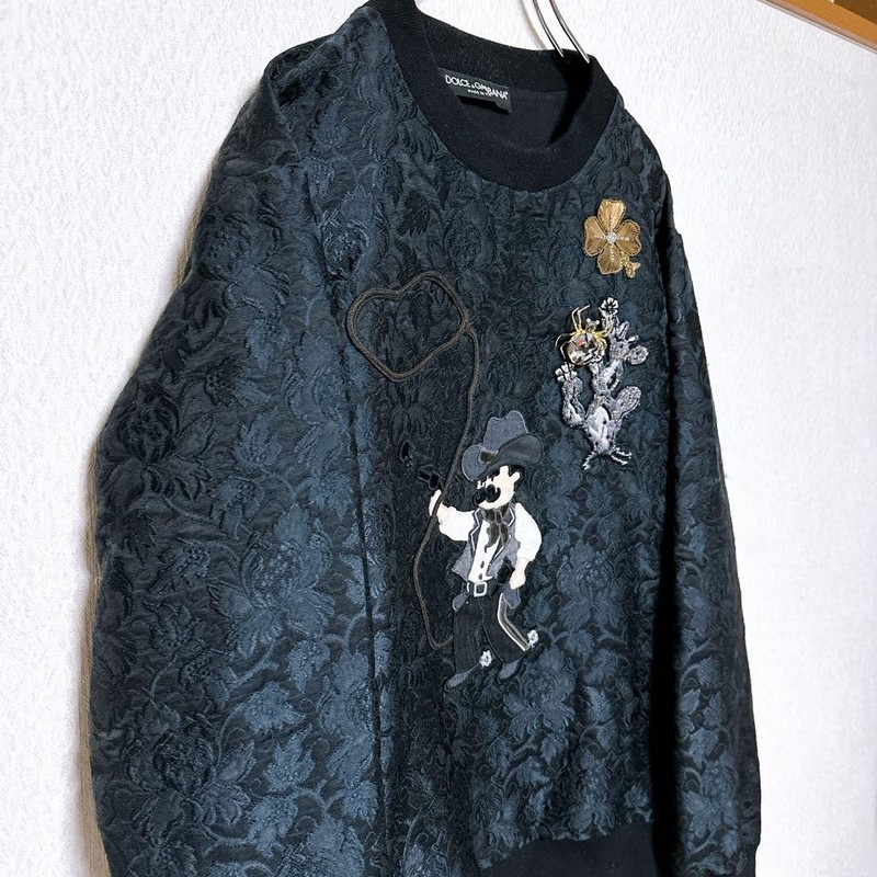 DOLCE & GABBANA 3D Cowboy Lasso Embroidery Floral Jacquard Sweatshirt Italy 48 gallery