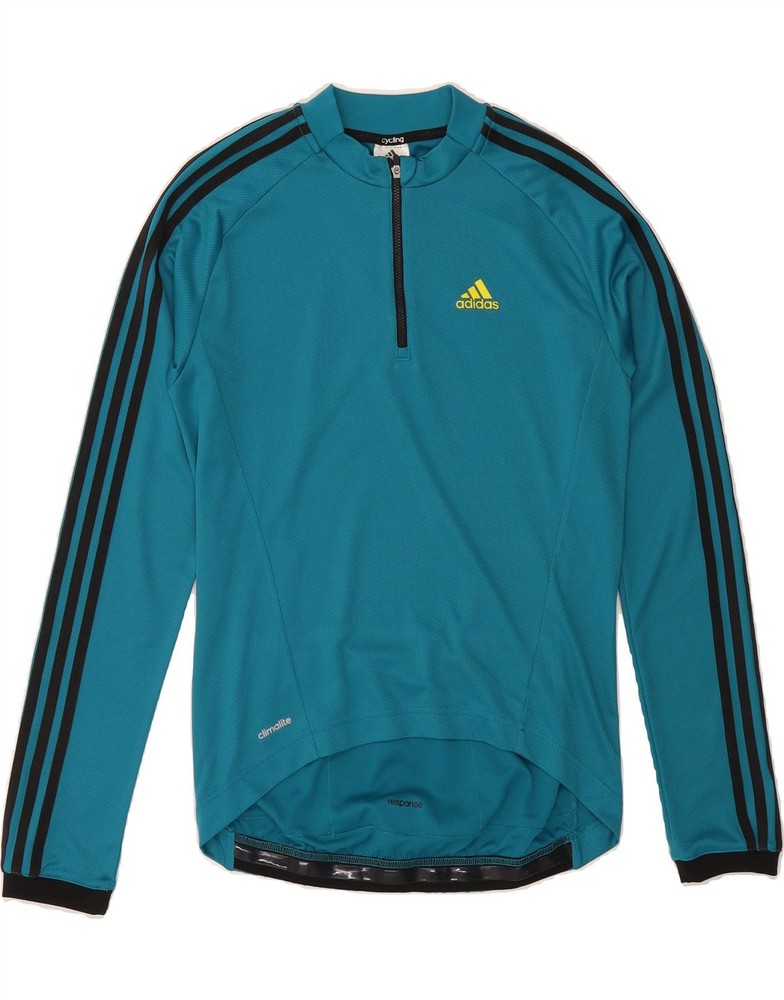 ADIDAS Mens Climalite Pullover Tracksuit Top Small Blue Colourblock DK78