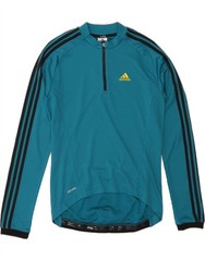 ADIDAS Mens Climalite Pullover Tracksuit Top Small Blue Colourblock DK78