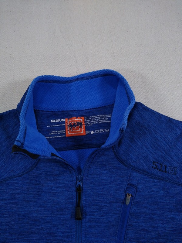 5.11 Tactical Recon 1/2 Zip Pullover Mens M Blue Fleece Pocket Performance 72045 gallery