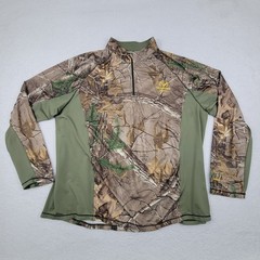 Realtree Xtra ¼ Zip Long Sleeve Pullover Mens 2XL Stretch Scent Factor **READ
