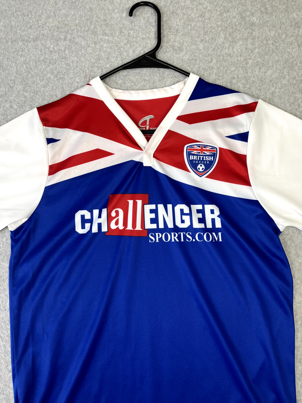 Challenger Teamwear Jersey Mens Small Red White Blue British Soccer Union gallery