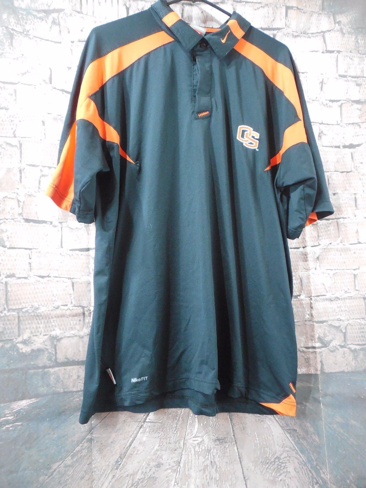 Oregon State University OSU Beavers Football Polo Black Orange Size Large gallery