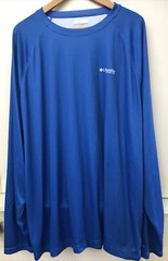 Columbia Fishing shirt Mens Long sleeve Fish USA Flag Blue Size XXL
