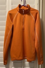 Sunice Shirt Men Medium Orange Pull Over Quarter Zip Running Active Dry Adult