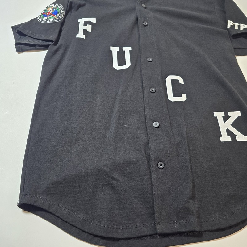 FTP FuckThePopulation Made In Hell Baseball Jersey Black Size: L gallery