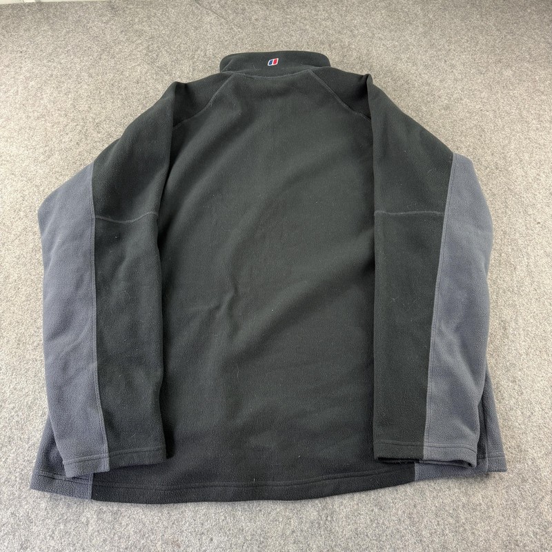 Berghaus Fleece Top Mens 2XL Black Grey 1/4 Zip Long Sleeve Hiking Walking gallery
