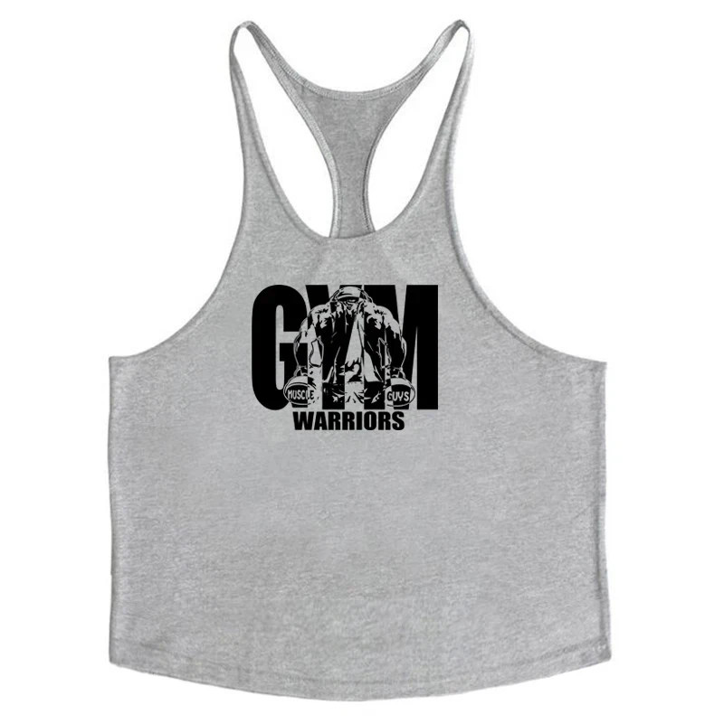 Men Tank Tops Sleeveless Y-Back Shirts Gym Stringer Bodybuilding Fitness Vest gallery