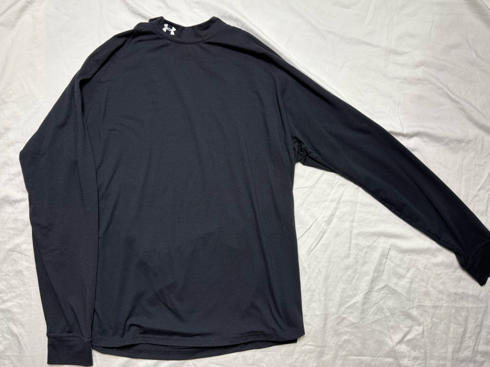 Under Armour Mens Black Long Sleeve Athletic Shirt Large Logo See Measurements gallery