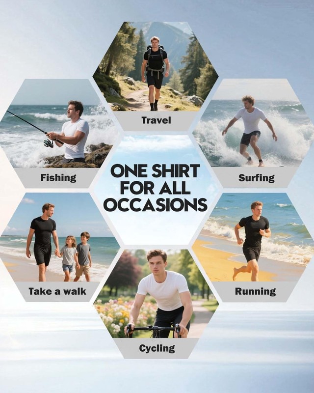 5 Pack Men's Compression Shirts Short Sleeve Cool-Dry Workout Rash Guard Athl... gallery