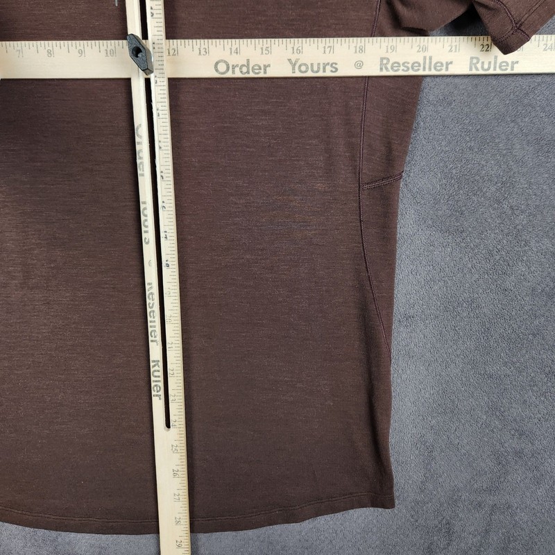 Lululemon Performance Shirt Mens Large Brown Heathered Short Sleeve Reflective gallery