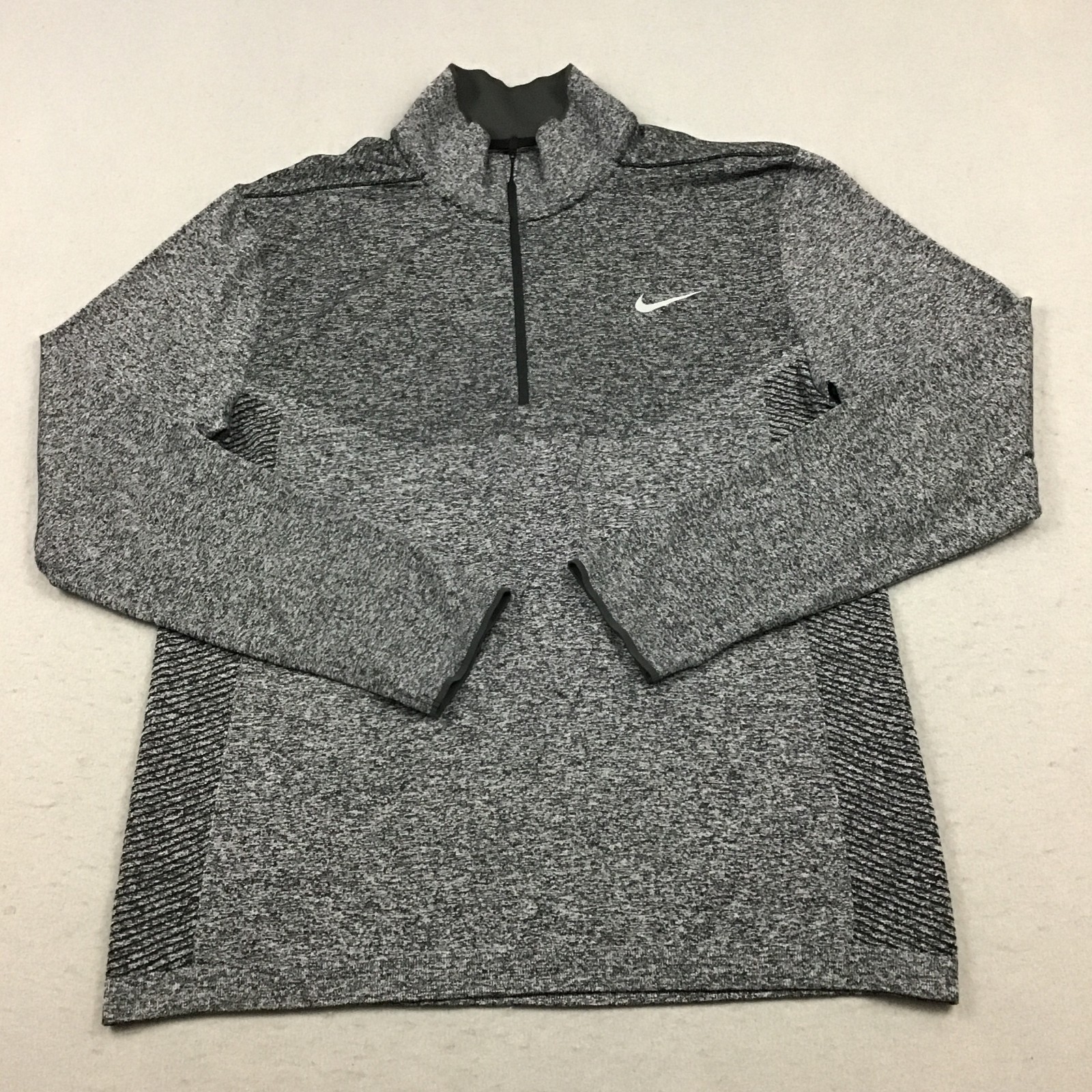 Nike Golf Sweater Men Large Gray 1/4 Zip Modern Fit Pullover Dri Fit Golfer L gallery