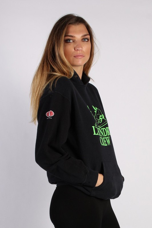 90s Hoodie Sweatshirt Retro Outdoor Vintage Black Size L -SW1673 gallery