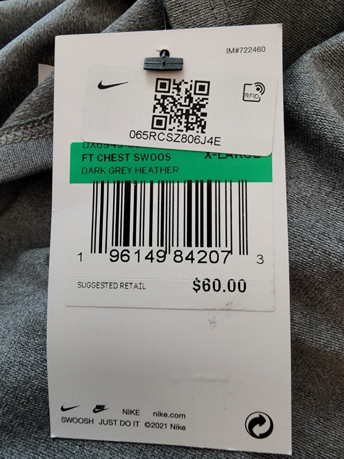 Nike Dri-Fit Long Sleeve 1/4 Zip Size 2XLarge Pullover Grey Shirt 926270 063 Nwt gallery