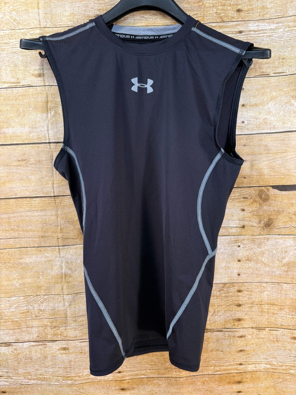 UNDER ARMOUR HEATGEAR COMPRESSION BASE TEE SHIRT SLEEVELESS BLACK MEN'S SMALL gallery