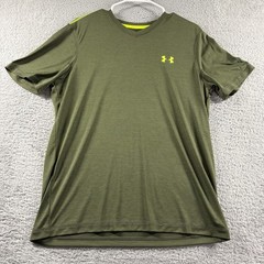 Under Armour Performance Shirt Mens Medium Green Loose Fit Heat Gear