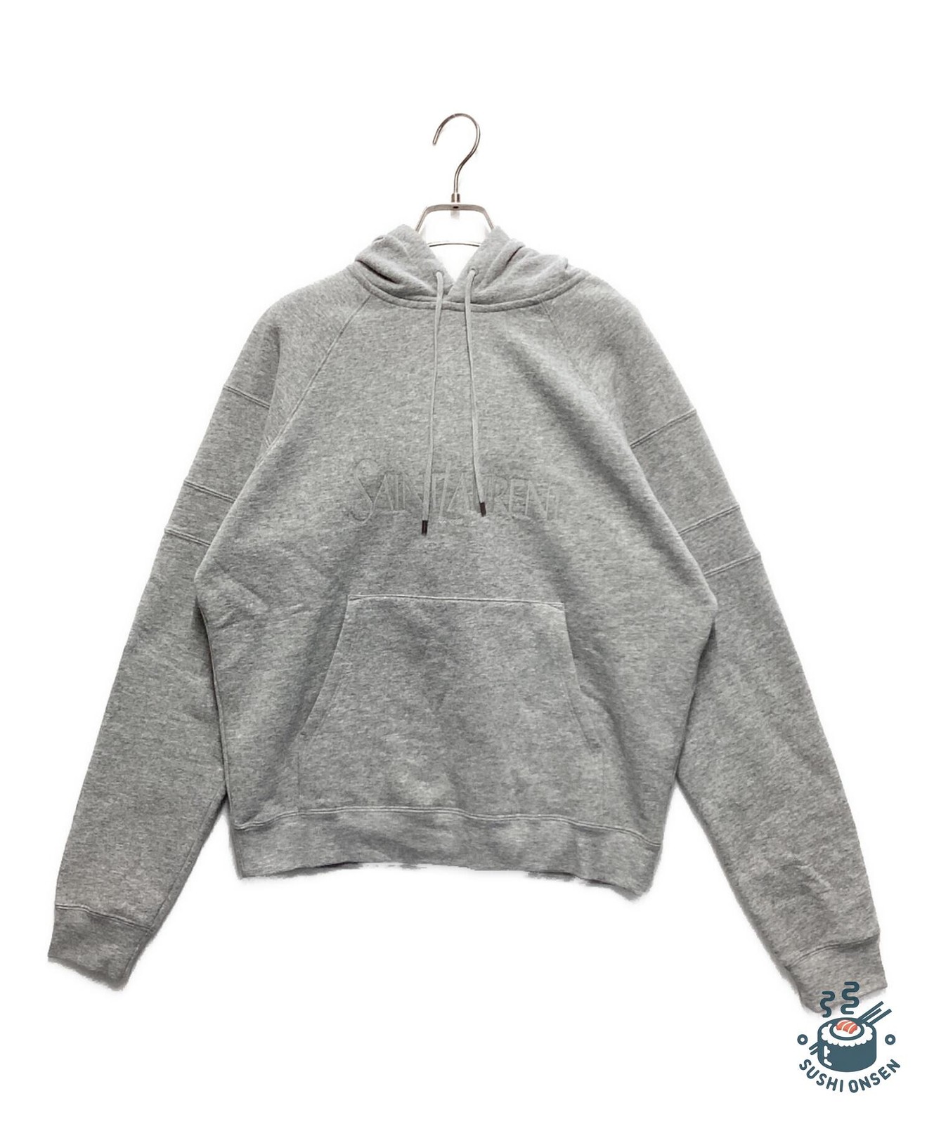 Saint Laurent Paris Logo embroidered pullover hoodie Size: L Gray 732313 Y37GY gallery