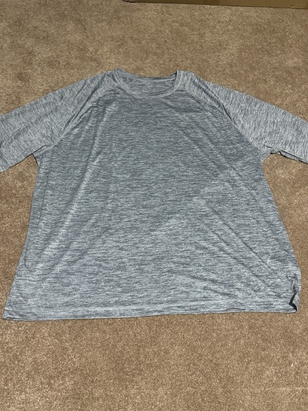 Mens 4XL Gray Athletic Performance T-Shirt Short Sleeve Heathered Active gallery