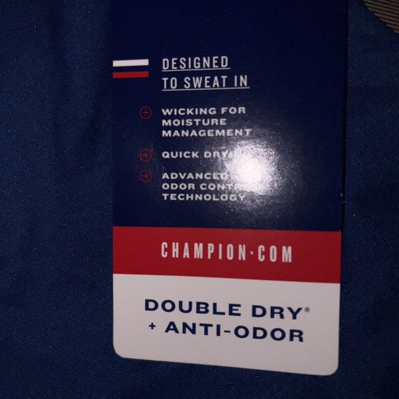 CHAMPION Men’s S Blue Double Dry Anti-Odor Reflective Trim T-shirt NWT gallery