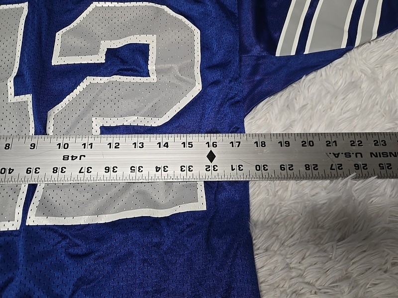 VTG DeLong Football Jersey Adult Small Blue #42 Silver Stripes (Lions Cowboys) gallery