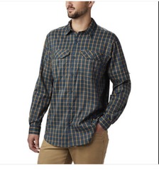 COLUMBIA Men’s Silver Ridge Lite Plaid Long Sleeve Button Front Shirt Size 4X