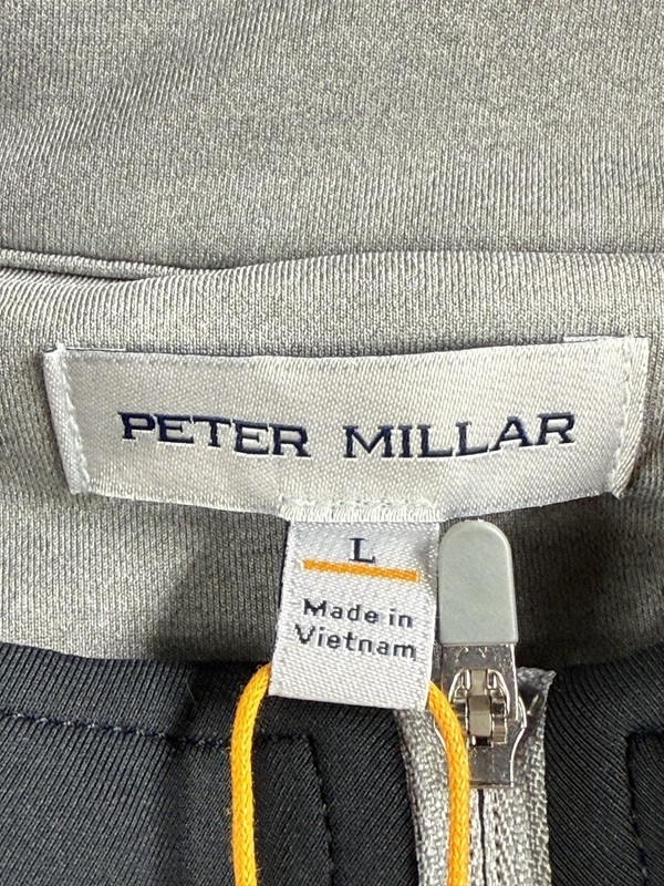 Peter Millar Pullover Vest Men Large Black Crown Sport 1/4 Zip Golf Stretch POI gallery