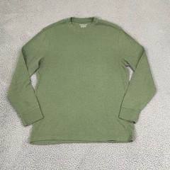 Saddlebred Comfort Flex Shirt Men M Green Thermal Long Sleeve