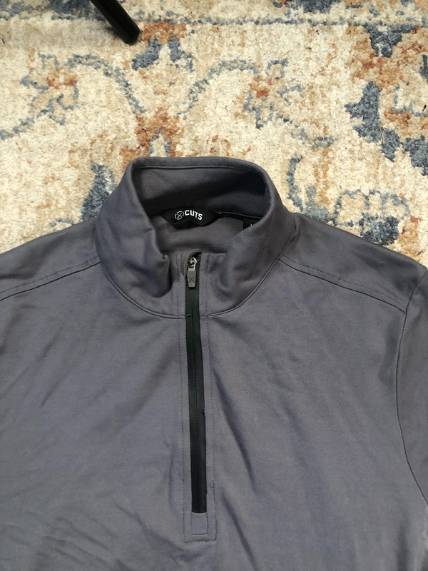 Cuts Pullover Mens Large Gray 1/4 Zip Long Sleeve Mock Neck Casual Athletic Top gallery