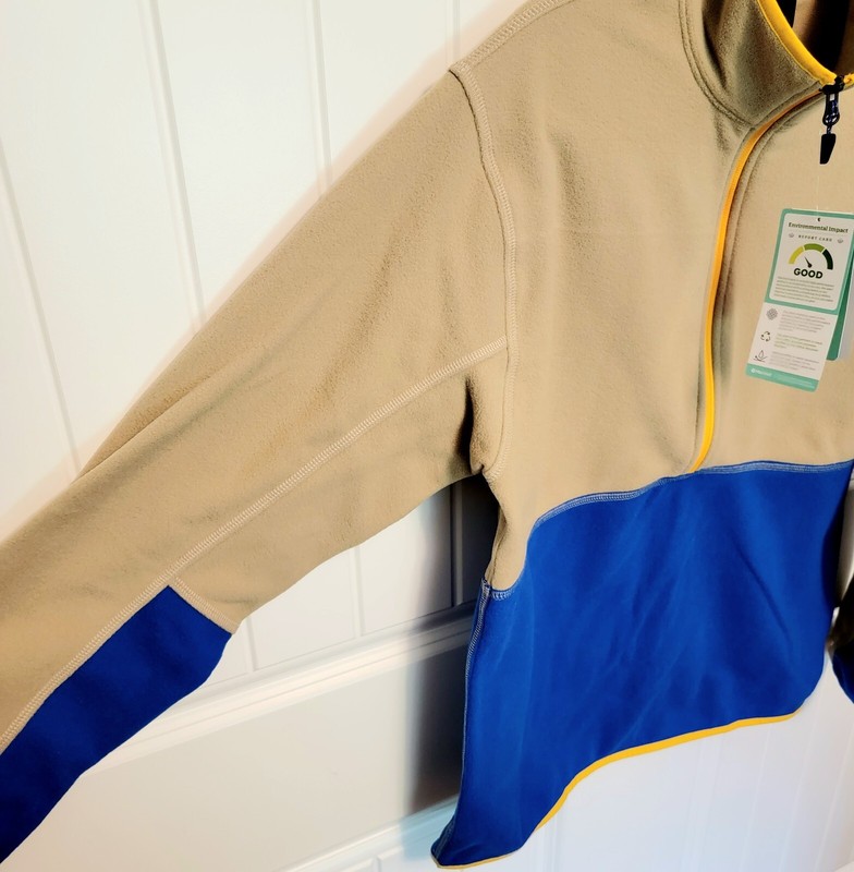 Marmot Men's Size Medium Rocklin 1/2 Zip Fleece Pullover Beige Blue NWT $70 gallery