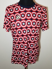 Adidas Mens Medium Shirt Captain America Marvel Series Activewear Athletic Retro