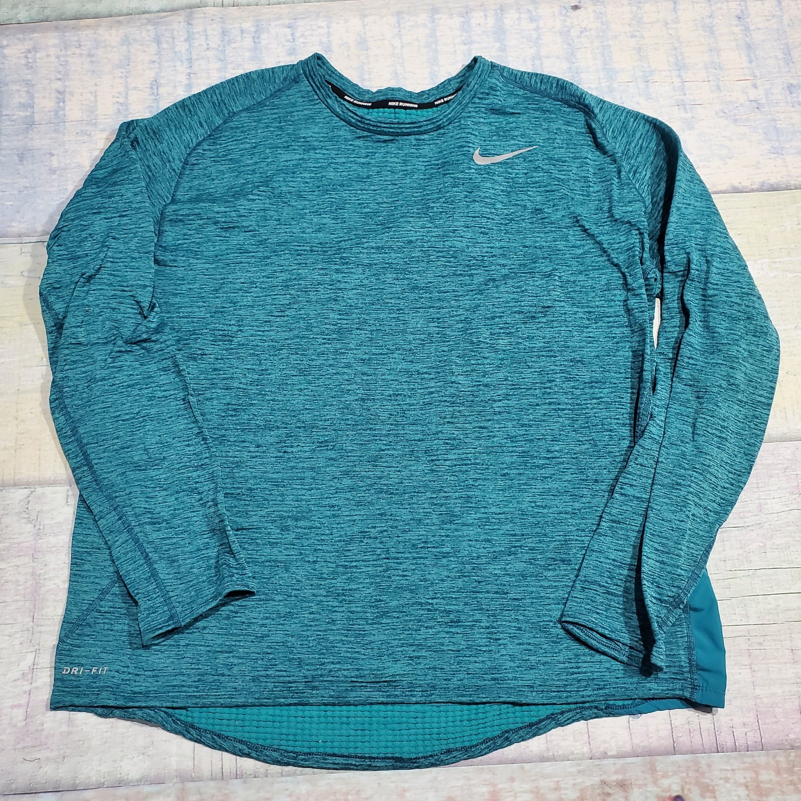 Nike Running Therma Dri -Fit long sleeve Teal Blue Pullover Size XL gallery
