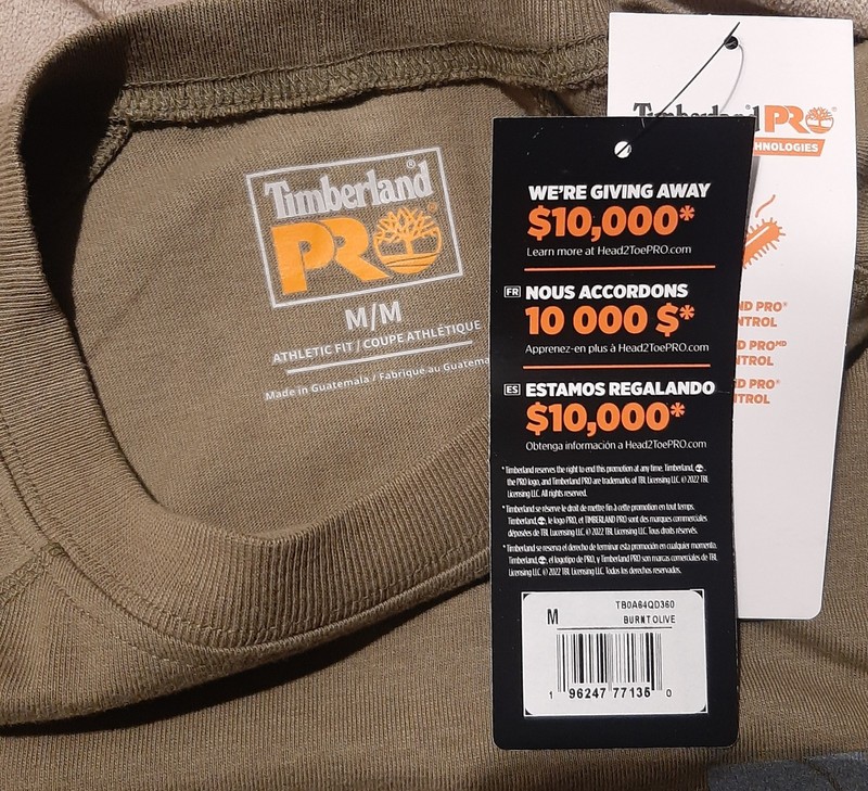 NWT Mens Medium Timberland Pro Athletic Fit Long Sleeve Odor Control Burnt Olive gallery