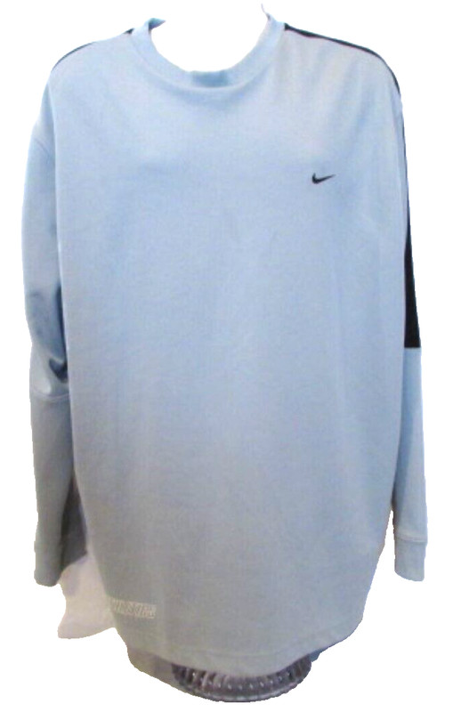 Nike Athletics Men's Gray with Blue & White Pullover Shirt XXL gallery