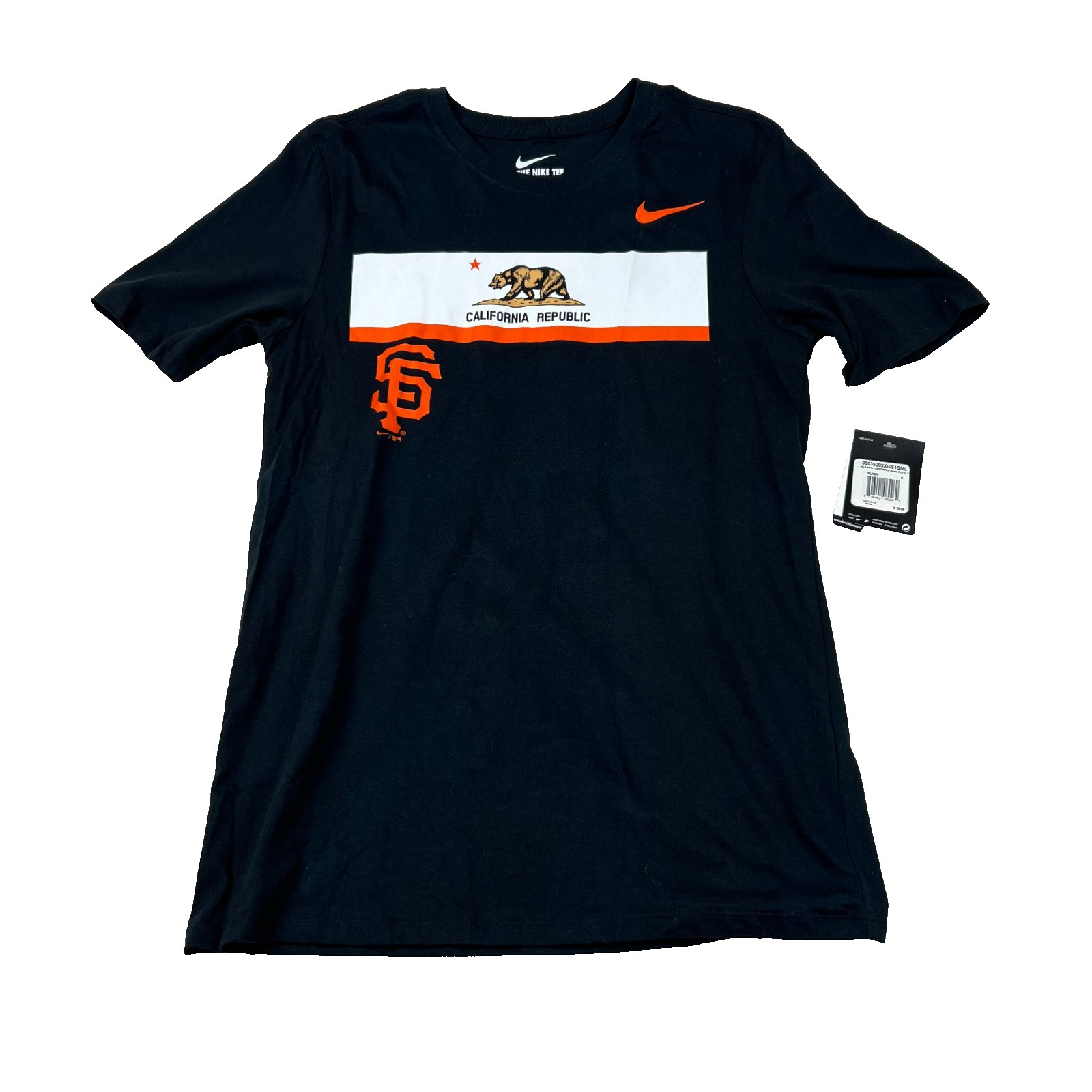 San Francisco Giant Shirt Men Small Black Nike Baseball California Republic Bear gallery