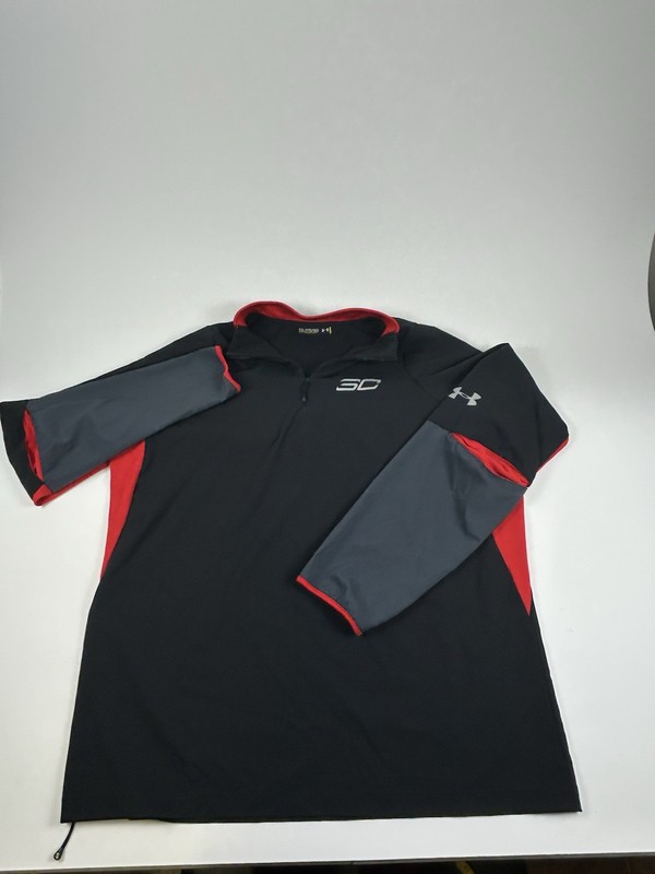 Under Armour Men’s SZ XXL Steph Curry Red And Black 1/4 Zip Pullover NBA gallery