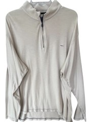 Fish Hippie Mens XXL Pullover Shirt Beige Long Sleeve Quarter Inch Zip Preowned