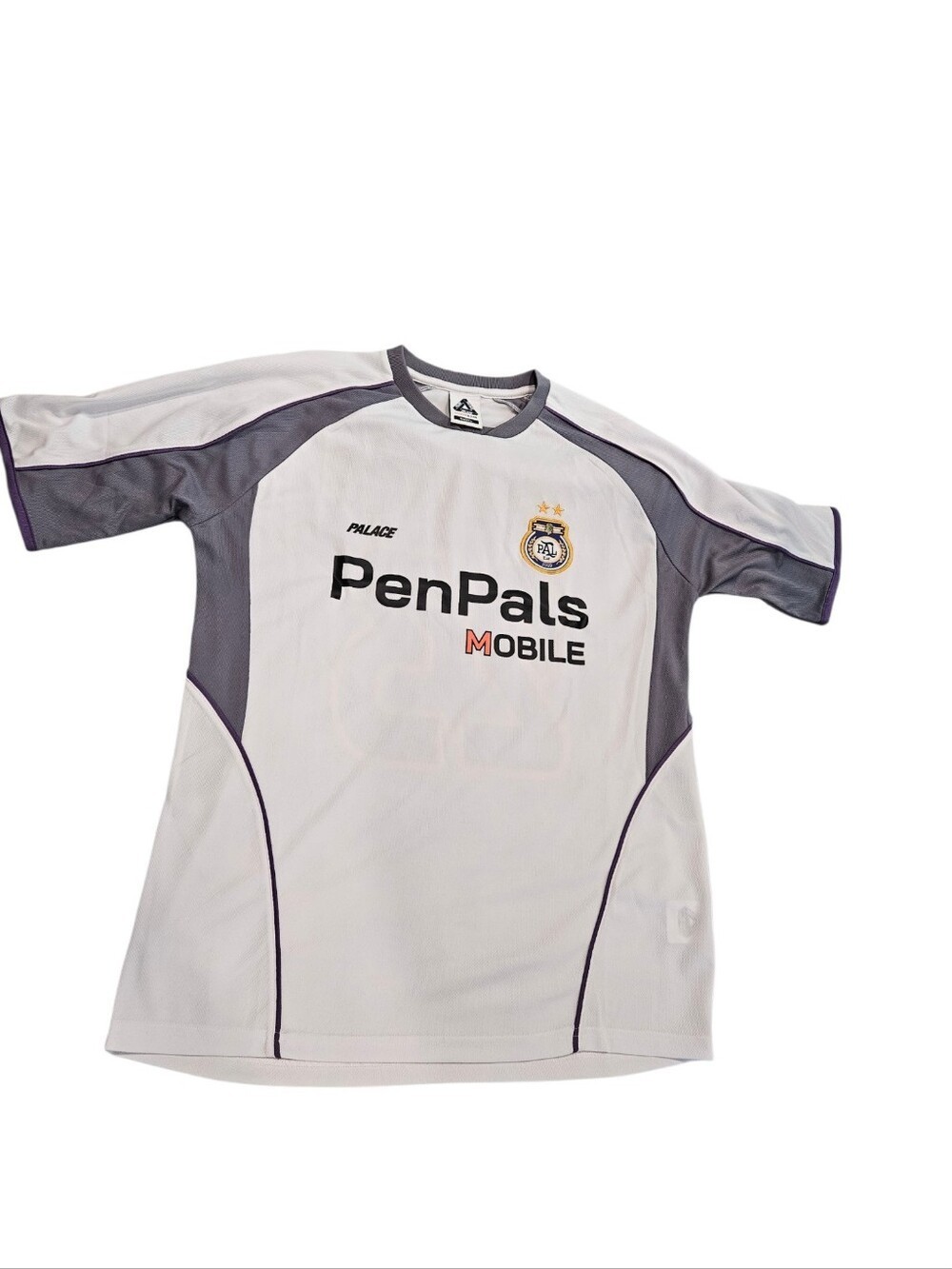 PALACE White and Gray Athletic Short Sleeve Jersey PenPals Mobile Skateboard 23 gallery