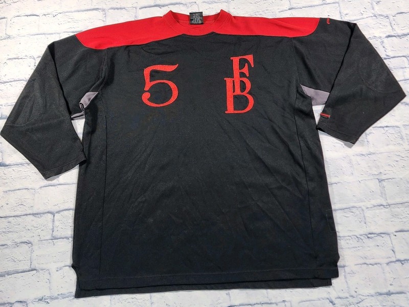 Fubu Sport MENS XXL Jersey 05 Black Red Y2K Hip Hop Shirt 1992 VINTAGE gallery