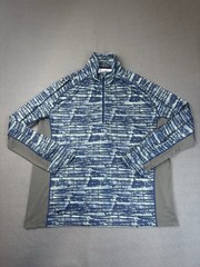 Simms SolarFlex Pullover Mens XL Blue 1/4 Zip Fishing Shirt UPF 50 Performance