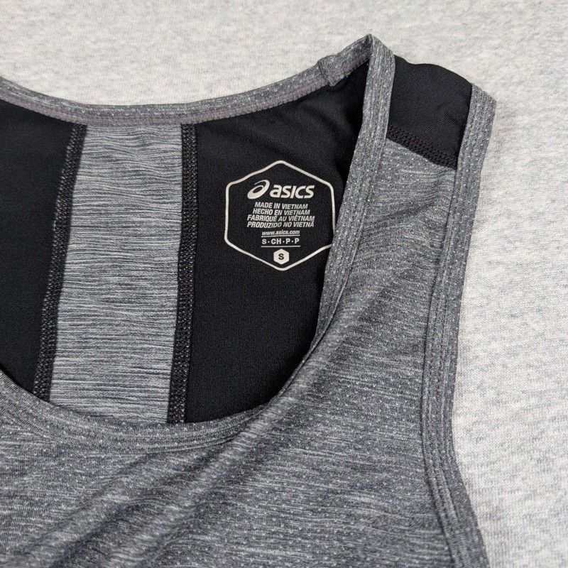 Lot of 3 Adidas and Asics Mens Running Tank Tops Size Small Black Gray Workout gallery