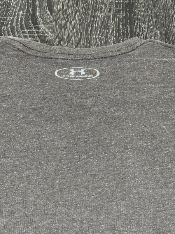 Under Armour HeatGear Gray Solid Crew Neck Logo Loose Fit T-Shirt Men’s M gallery